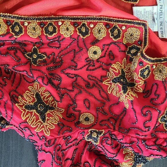 Vintage Adrianna Papell Evening Silk Beaded Jacket Small Formal Party *flaws - Picture 11 of 11